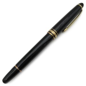 モンブラン Montblanc ボールペン ローラーボール マイスターシュテュック ゴールドコーティング クラシック GP プレシャスレジン ブラック×ゴールド インク切れ 【中古】
