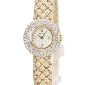 ロレックス ROLEX チェリーニ 6221/8 メーカーOH済 K番 K18YG無垢 純正ダイヤ ホワイト シェル レディース 腕時計クオーツ ホワイト 【中古】中古美品