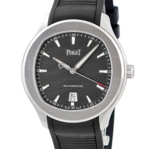 ピアジェ PIAGET ポロ デイト G0A47014 ブラック 黒 ギョーシェ ボーダーパターン クッション型文字盤 メンズ 腕時計自動巻き ブラック 【中古】中古美品