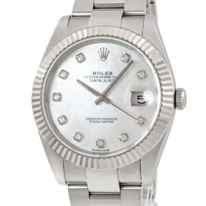 ロレックス ROLEX デイトジャスト 41 126334NG ランダム番 K18WG×SS コンビ 純正ダイヤ ホワイト シェル メンズ 腕時計自動巻き ホワイト 【中古】中古美品