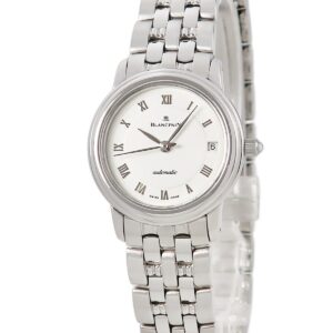 ブランパン BLANCPAIN ヴィルレ ウルトラスリム 0096-1127-71 OH済 白 デイト ローマン レディース 腕時計自動巻き ホワイト 【中古】