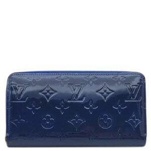 ルイヴィトン LOUIS VUITTON 長財布 ジッピー ウォレット モノグラムヴェルニ グランブルー ゴールド金具 青 ラウンドファスナー M90047 CA1163 【箱】 【中古】