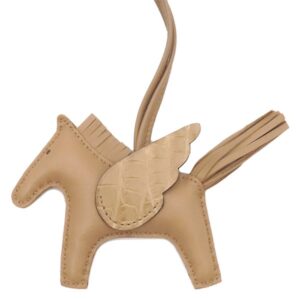 エルメス HERMES バッグチャーム ロデオPM ペガサス タッチ アニョーミロ アリゲーター チャイ 茶 単色 ソーブラウン クロコ B 【中古】新品同様品