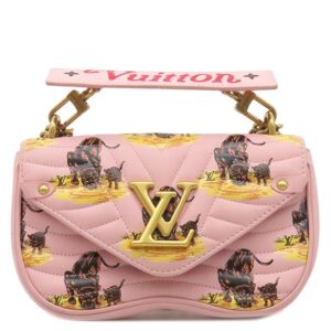 ルイヴィトン LOUIS VUITTON 2WAYバッグ ニューウェーブ チェーンバッグ PM カーフ ピンク ゴールド金具 ショルダー ハンドバッグ NZ4148 【中古】