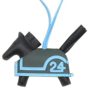 エルメス HERMES バッグチャーム ロデオ ロベオ24 PM アニョーミロ スイフト ノワール×セレスト×ヴェールマングローブ 黒 水色 カーキ 2025年製 K 【箱】 【中古】未使用保管品