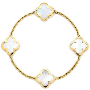 ヴァンクリーフアーペル Van Cleef & Arpels ブレスレット ピュアアルハンブラ 4モチーフ ホワイト×イエローゴールド 750YG 18K 18金 VCARA36300 【中古】