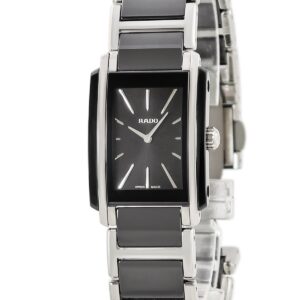 ラドー RADO インテグラル R20613162 未使用 ハイテクセラミック レクタンギュラー レディース 腕時計クオーツ ブラック 【中古】未使用保管品