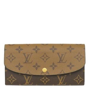 ルイヴィトン LOUIS VUITTON 長財布 ポルトフォイユ エミリー モノグラムキャンバス モノグラムリバースキャンバス モノグラムリバース ゴールド金具 茶 2つ折り M82157 RFID 【中古】中古美品