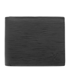 ルイヴィトン LOUIS VUITTON 二つ折り財布 ポルトフォイユ マルコNM エピレザー ノワール 黒 イニシャル入り M62289 RFID 【保存袋】 【中古】