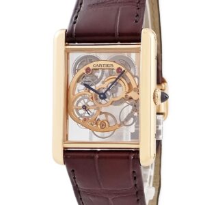 カルティエ Cartier タンク ルイ カルティエ サファイア スケルトン WHTA0002 K18PG無垢 角型 メンズ 腕時計手巻き ゴールド 【中古】中古美品