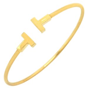 ティファニー Tiffany & Co ブレスレット Tワイヤー イエローゴールド T&Co. バングル 18K 750 YG 【箱】 【中古】中古品