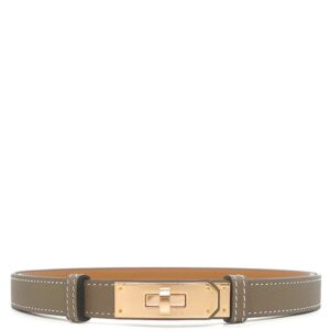 エルメス HERMES ベルト ケリー 18 ヴォーエプソン エトゥープ ローズゴールド金具 新品 未使用 スライド調節 PG RG 2025年製 H069853CD18 K 【箱】 【中古】未使用保管品
