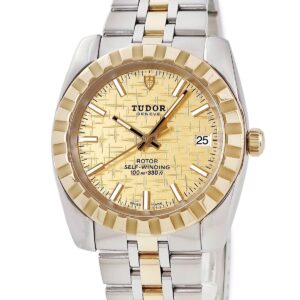 チュードル TUDOR クラシック デイト 38 21013 J番 K18YG×SS コンビ シャンパン チューダー メンズ 腕時計自動巻き ゴールド 【中古】