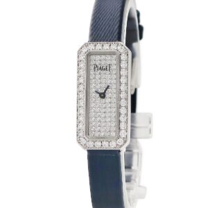 ピアジェ PIAGET ライムライト P11014 全面純正ダイヤ K18WG無垢 スクエア レディース 腕時計クオーツ シルバー 【中古】