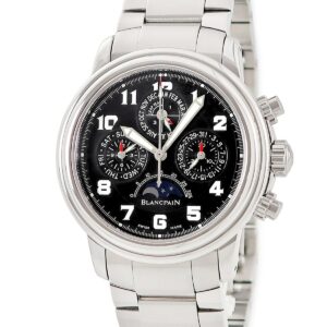 ブランパン BLANCPAIN レマン パーペチュアルカレンダー フライバック クロノグラフ 2585F-1130-71 OH済 黒 メンズ 腕時計自動巻き ブラック 【中古】