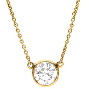 ティファニー Tiffany & Co ネックレス バイザヤード シングルダイヤモンド ペンダント ローズゴールド PG金具 18K 750PG 1P エルサペレッティ 【中古】中古美品