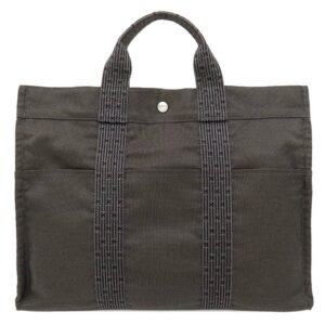 エルメス HERMES トートバッグ エールライントート MM キャンバス グレー シルバー金具 鍵 カデナ欠品 【中古】中古美品