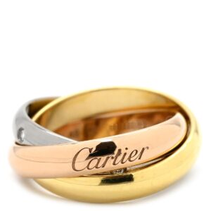 カルティエ Cartier リング 指輪 トリニティ クラシック 5Pダイヤ ホワイトゴールド×イエローゴールド×ピンクゴールド #48(JP8) 3カラー 3連 18K 750 5石 8号 【中古】