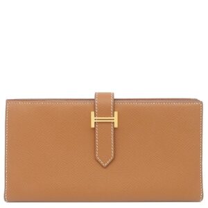 エルメス HERMES 長財布 ベアンスフレ ヴォーエプソン ゴールド ゴールド金具 茶 2024年製 W 【箱】 【中古】中古美品