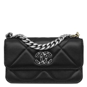 シャネル CHANEL チェーンウォレット CHANEL19 チェーンクラッチ ラムスキン ブラック シルバー金具 AP3067 ランダムシリアル 【箱】 【中古】未使用保管品