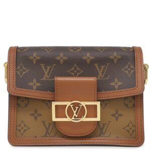 【★3％OFFクーポン】ルイヴィトン LOUIS VUITTON ショルダーバッグ ドーフィーヌ MINI モノグラムキャンバス モノグラムリバースキャンバス モノグラムリバース ゴールド金具 茶 M45959 AA4290 【保存袋】 【中古】中古美品