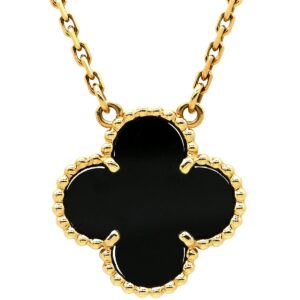 ヴァンクリーフアーペル Van Cleef & Arpels ネックレス ヴィンテージ アルハンブラ ペンダント ブラック×イエローゴールド Au750 18K 黒 オニキス VCARA45800 【中古】中古美品