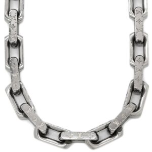【★3％OFFクーポン】ルイヴィトン LOUIS VUITTON ネックレス チェーン モノグラム メタル シルバー モノグラムパターン M00307 LE4262 【中古】中古品