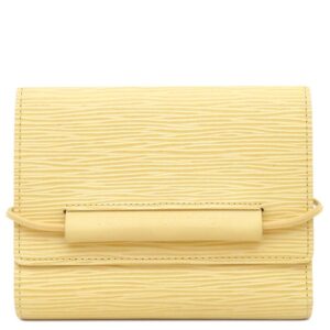 ルイヴィトン LOUIS VUITTON 三つ折り財布 ポルトモネ エラスティック エピレザー ヴァニラ クリームイエロー M6346A MI0011 【中古】