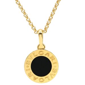 ブルガリ BVLGARI ネックレス ブルガリブルガリ イエローゴールド×ブラック ペンダント 18K 750 18金 オニキス 黒 350554 【箱】 【中古】中古品