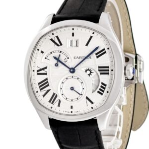 カルティエ Cartier ドライブ ドゥ カルティエ ラージデイト WSNM0005 シルバー ローマン 青針 ギョーシェ メンズ 腕時計自動巻き シルバー 【中古】中古美品