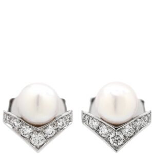 ショーメ CHAUMET ピアス エグレット パールホワイト×ホワイトゴールド 18K WG ダイヤモンド 14P 14石 パール 085046 【保証書】 【中古】中古美品