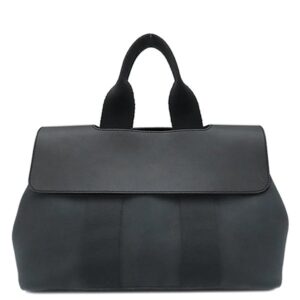 エルメス HERMES ハンドバッグ ヴァルパライソ PM トワルシェブロン レザー ブラック シルバー金具 黒 キャンバス 【中古】中古美品