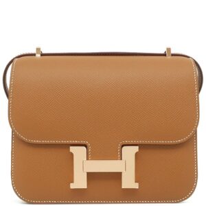 エルメス HERMES ショルダーバッグ コンスタンス3 ミニ ミロワール ヴォーエプソン ゴールド ローズゴールド金具 新品 未使用 茶 新刻印 PG RG K刻印（2025年製） 【箱】 【中古】