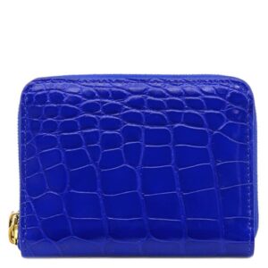 【★3％OFFクーポン】ルイヴィトン LOUIS VUITTON コインケース ジッピー コインパース クロコダイル ブルーサントリン ゴールド金具 青 ラウンドジップ 小銭入れ N96069 MI1109 【箱】 【中古】未使用保管品
