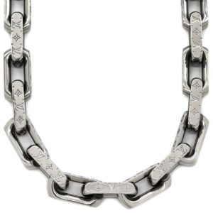 ルイヴィトン LOUIS VUITTON ネックレス チェーン モノグラム メタル シルバー モノグラムパターン M00307 LE1201 【箱】 【中古】新品同様品