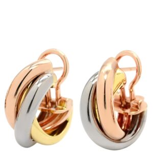 カルティエ Cartier ピアス トリニティ クラシックモデル ホワイトゴールド×イエローゴールド×ピンクゴールド Cartier Au750 18K 3カラー 80083231 【箱】 【中古】新品同様品