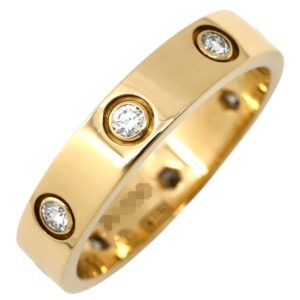 カルティエ Cartier リング 指輪 LOVE ミニラブリング 8Pダイヤ イエローゴールド #51(JP11) スモールモデル 750 YG フルダイヤ 11号 B4056200 【保証書】 【中古】中古美品