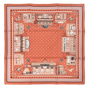 エルメス HERMES スカーフ カレ55 シルク ブラッシュ×ブルーグリ×ブラック 【エルメス パリステーション バンダナ】 【中古】新品同様品