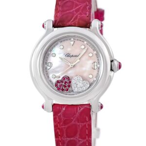 ショパール CHOPARD ハッピースポーツ 27/8238-21 純正ダイヤ&ルビー ピンク シェル ムービングハート レディース 腕時計クオーツ ピンク 【中古】中古美品