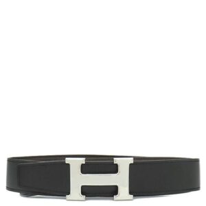 エルメス HERMES ベルト コンスタンスH トゴ ボックスカーフ ブラック×ショコラ #85 シルバー金具 Hバックル リバーシブル B刻印(2023年製) 【箱】 【中古】
