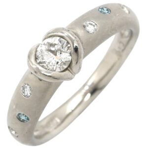 リング 指輪 ダイヤモンド 0.3ct プラチナシルバー ブリリアントカット デザインリング プラチナ900 7号 【中古】中古品