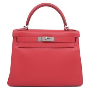 エルメス HERMES 2WAYバッグ ケリー28 内縫い ヴォーエプソン ブーケンビリア シルバー金具 ピンク □N 【保存袋】 【中古】中古美品