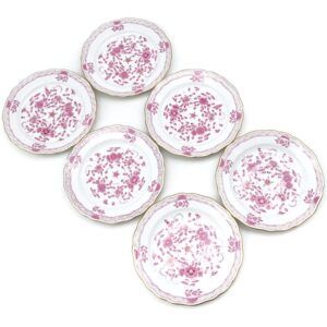 マイセン MEISSEN 食器 インドの華 プレート 6枚セット 陶磁器 ホワイト×ピンク×ゴールド 白 【箱】 【中古】