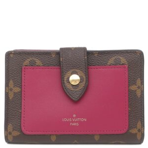 ルイヴィトン LOUIS VUITTON 二つ折り財布 ポルト フォイユ ジュリエット モノグラムキャンバス レザー フューシャ ゴールド金具 茶 ボルドー M69433 RFID 【箱】 【中古】