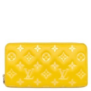 【★3％OFFクーポン】ルイヴィトン LOUIS VUITTON 長財布 ジッピーウォレット クッサン レザー ギンコイエロー ゴールド金具 モノグラム エンボス ラウンドファスナー M13699 RFID 【箱】 【中古】中古美品