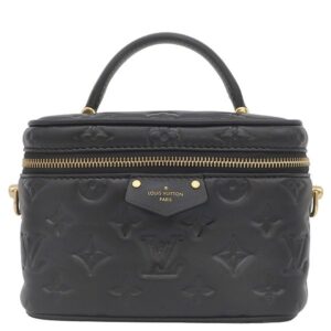 【★3％OFFクーポン】ルイヴィトン LOUIS VUITTON 2WAYバッグ ヴァニティ クッサン PM レザー ブラック ゴールド金具 黒 ピンク バニティ チェーンバッグ M25123 RFID 【中古】新品同様品