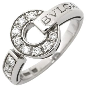 ブルガリ BVLGARI リング 指輪 ブルガリブルガリ オープンワーク ホワイトゴールド 18K 750AU ロゴ ダイヤモンド 9号 【中古】中古美品