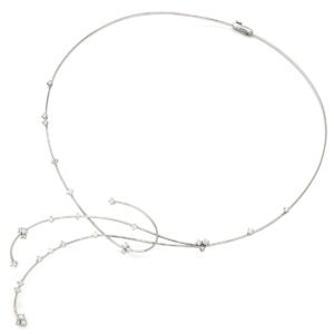 ダル ラーゴ Dal lago ネックレス ダイヤモンド ワイヤーネックレス ホワイトゴールド 18K 750 18金 ダイヤ 【箱】 【保証書】 【中古】中古美品