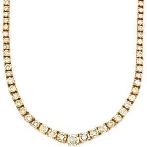 ネックレス ダイヤモンド グラデーション テニスネックレス イエローゴールド 18K YG ダイヤペンダント 【中古】