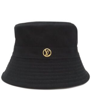 ルイヴィトン LOUIS VUITTON ハット バケットハット LV マイン リバーシブル コットン ポリエステル ノワール ゴールド金具 黒 白ロゴ M7961M 【中古】